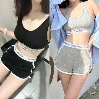 【高品質】外穿美背心女舒適運動內衣同款CK&almx女士內衣性感吊帶胸墊套裝