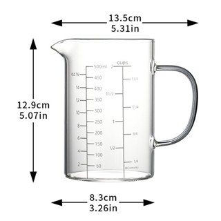 【北歐簡約】AnJiaH&H 尖嘴量杯 量杯 350ml 500ml 1000ml 玻璃量杯 調理量杯 尖嘴杯 玻璃杯