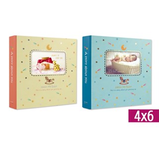珠友 12K3孔雙格寶寶相本(4x6)-80枚相片/相簿/新生兒成長相簿/超音波紀錄/側邊置入 PY-12015-B