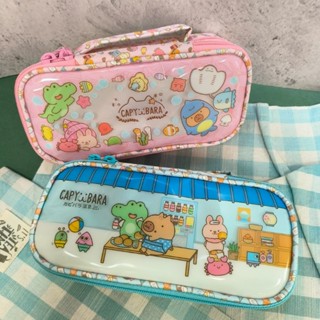 💗正版現貨💗卡皮巴拉 上翻筆袋 雙層筆袋 大容量 上掀 文具 筆袋 化妝包 收納包 萬用包 收納袋 水豚 水豚君 防潑水