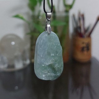 玉 項鍊 翡翠 山水牌吊墜🍀”背有靠山”山水牌項鍊冰冰透透 冰綠油青 種水好🍀天然A貨翡翠 玉石 🍀手珠手串各式DIY