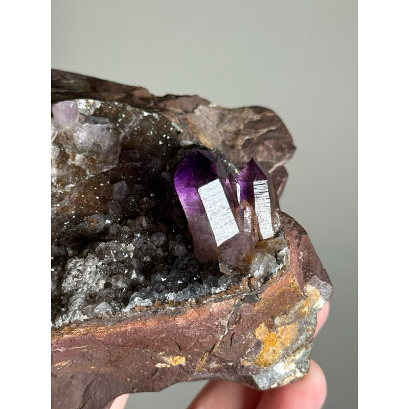 布蘭登堡幻影紫水晶｜雙晶共生｜納米比亞🇳🇦｜天然水晶原石原礦