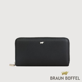 【BRAUN BUFFEL】維那斯-C 12卡拉鍊長夾-黑色(德國小金牛台灣總代理)/BF868-602-BK