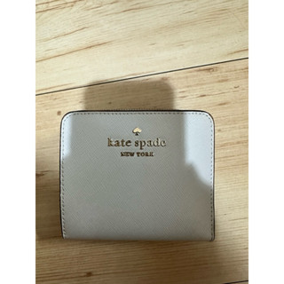 Kate Spade KS 防刮 十字紋 L型拉鍊 寶寶藍 短夾 錢包 皮夾