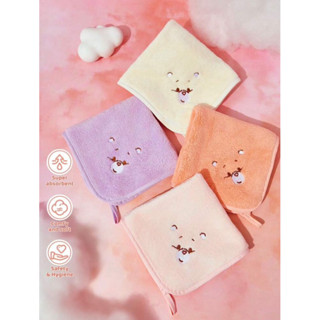 Care Bears 4 件裝/組珊瑚絨嬰兒幼兒小毛巾，柔軟吸水，適用於洗澡、洗臉、口水巾，彩虹刺繡圖案，30*30