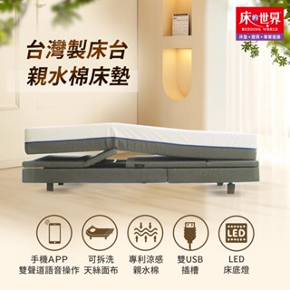 【床的世界】艾飛挺你系列智慧電動調整床組 105 x 210 公分(7種可調模式/APP語音聲控/電動床/按摩床)