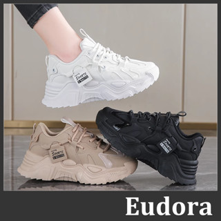 【Eudora】休閒鞋 小白鞋 老爹鞋 球鞋 增高布鞋 學生布鞋 厚底鞋 運動鞋 跑鞋 布鞋 全黑全白 女布鞋 老爺鞋