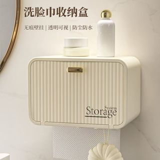 🔥熱銷壁掛式衛生紙架 衛生紙收納盒 壁掛紙巾置物架 衛生紙架 洗臉巾收納盒 防水衛生紙巾盒 浴室收納