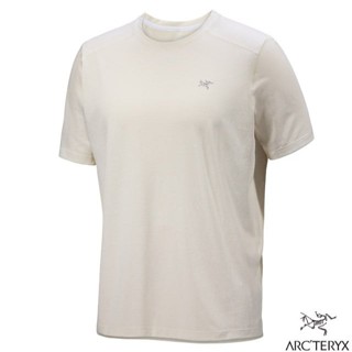 【ARCTERYX 始祖鳥】男 防曬透氣 圓領短袖排汗衣 Cormac 登山上衣 T恤/絹絲雜白 X000009718