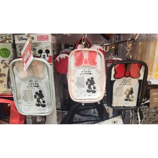 大創DAISO 迪士尼Disney 米奇米妮 蝴蝶結 帶扣環 皮質透明收納包 痛包 PVC 拉鏈收納袋 曬娃包 公仔收藏