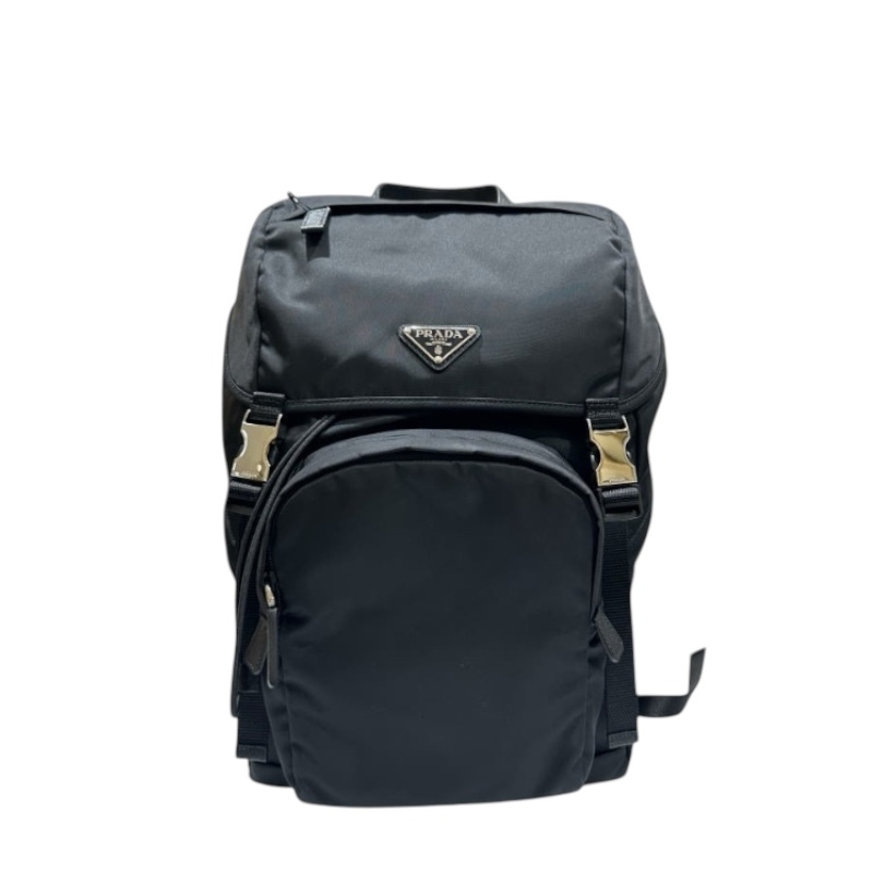 Prada背包 2VZ135 再生尼龍及Saffiano皮革 黑色