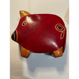 手工真皮小豬儲蓄包，也可當零錢包（全新品）