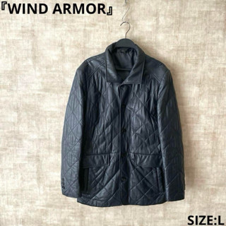 Wind Armor 小羊皮拉鍊翻領夾克 皮衣外套