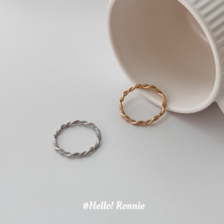 ✨Hello!Ronnie✨現貨316L通體鈦鋼戒指 醫療鋼戒指 超美細麻花編織戒指 金/銀