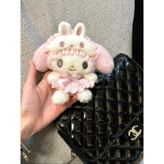 🌷03｜睡衣眼罩系列美樂蒂🎀💗絨毛寶公仔包包吊飾鑰匙扣melody