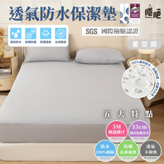 【睡吧】3M防水防蟎保潔墊 100%防水 臺灣製 3M吸濕排汗專利 保潔墊 雙人 單人 加大 特大 床單 床包 星空灰