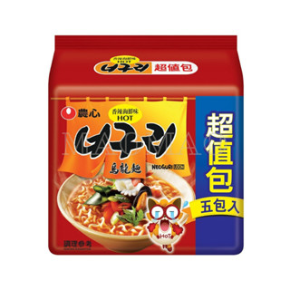 【𝙈𝙖𝙤】🇰🇷𝐍𝐨𝐧𝐠𝐬𝐡𝐢𝐦 農心浣熊香辣海鮮烏龍麵（現貨）五入組🇰🇷韓國泡麵 韓國拉麵 宵夜泡麵 方便麵 農心拉麵