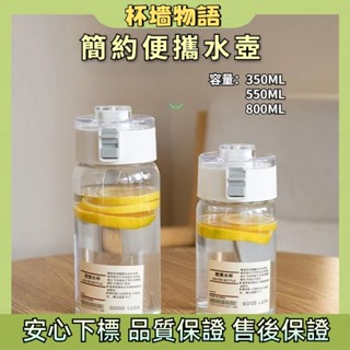 現貨隔日達🚚 無印風水壺 簡約水壺 透明水壺 ins風水瓶 小清新水杯 水瓶 大容量水壺 環保杯 冷水壺 可吸式水壺