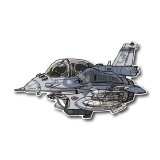 Q版中華民國空軍-F-16D BLK70戰機-AGM-154-PVC防水貼紙
