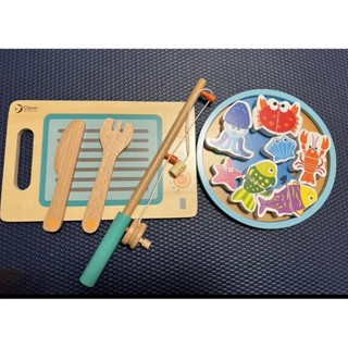 二手 狀況好 德國Classic World 磁性釣魚切切樂 木頭玩具 廚房玩具