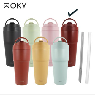 現貨 WOKY沃廚 鈦陶瓷渾圓杯 770ml 附矽膠吸管+彈跳吸管 二代防漏 飲料杯 咖啡杯 陶瓷杯