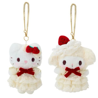 日本三麗鷗 Sanrio 草莓蛋糕系列🍰Hello kitty凱蒂貓/🍓Melody美樂蒂 娃娃吊飾 白色草莓蛋糕