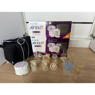 二手 Philips Avent 雙邊電動吸乳器 送貝親小花集乳瓶 3個