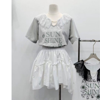 (預購)系列 休閒 T恤 翻領 蕾絲 SUN SHINE 花朵 短袖 上衣