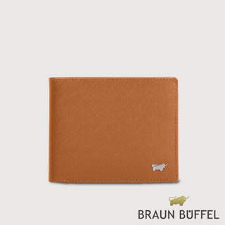 【BRAUN BUFFEL 德國小金牛】臺灣總代理 HOMME-M 5卡透明窗皮夾-杏仁巧克力色/BF306-316-S