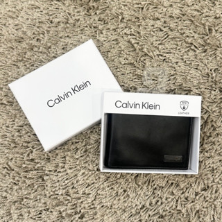 Calvin Klein /CK 黑色 真皮短夾/皮夾