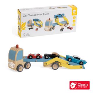 《德國Classic world》兒童拼裝雙層卡車/快樂小車搬運工【木製汽車組 適合18個月以上】客來喜經典木玩具