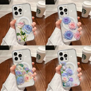 玫瑰花/粉色/藍色 磁吸手機殼 磁吸支架 三星 A53 A34 A52S A55 S24FE A33 硬殼 防摔手機殼