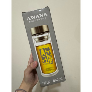 AWANA|寬口濾網雙層玻璃杯500ml｜全新