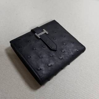 【鱷也稀有皮具工廠直營店】現貨實拍 新貨到 南非kk鴕鳥皮 手工蠟線內外全鴕鳥皮精工製作 精選皮面短夾 數量不多