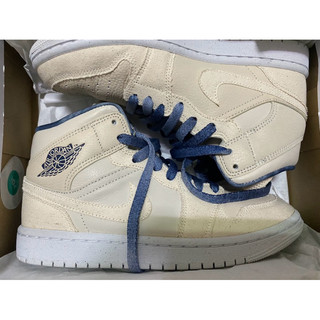 二手-Air jordan 1 MID SE奶油白中統女鞋24吋