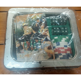 留存19年已拆封-2005年海尼根遊戲鐵盒(撲克牌、骰子、籌碼、馬口鐵盒) (1組 )