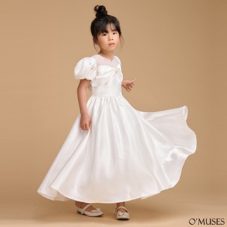 【OMUSES】手工蝴蝶結白色女童花童禮服58-724163