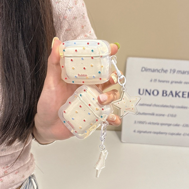 【新款】杏色彩色波點AirPods pro3 4代 pro2保護殼2代 3代蘋果 IMD 藍牙耳機套 防摔耳機殼 禮物