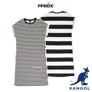 KANGOL 袋鼠 女款 條紋 連身洋裝【65221583】時尚 長裙 洋裝 衣服 女裝 宴會衣 日韓穿搭