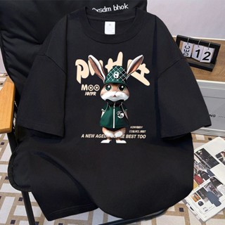 【當天出貨！高品質】重磅純棉短袖t恤大碼oversizeT恤美式復古短袖日係寬鬆上衣潮流ins風T恤夏季卡通印花T恤