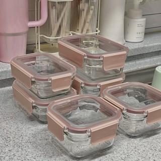 Glasslock 韓國製櫻花粉強化玻璃微波保鮮盒