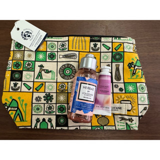 全新~歐舒丹L'OCCITANE原野之心紫鳶沐浴膠75ml+ 紫藤花護手霜+大化妝包
