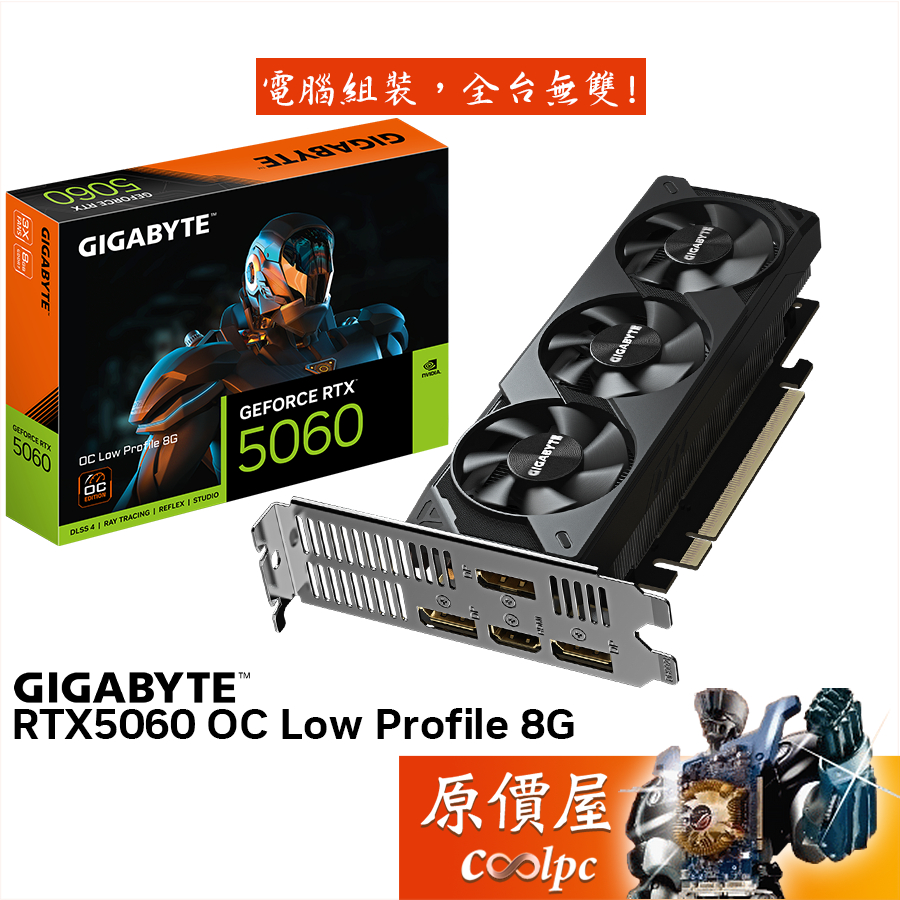 GIGABYTE技嘉 RTX5060 OC Low Profile 8G 顯示卡【18.2 cm】原價屋