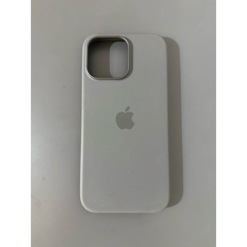 二手 apple 原廠iPhone 16 pro max 矽膠保護殼 – 灰石色
