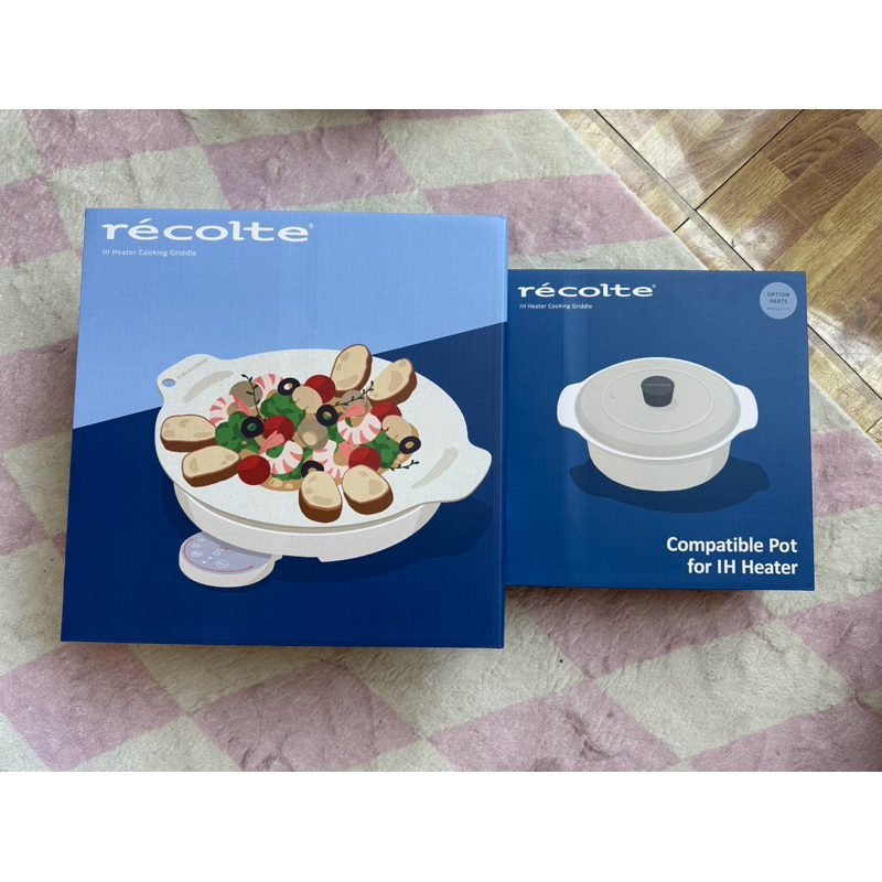 recolte 日本麗克特 IH 料理電磁爐 煎盤 烤盤 電磁爐 火鍋+ 專用IH對應陶瓷鍋 2L 21公分 陶瓷塗層