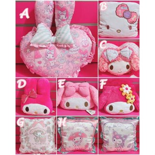 ♥小花花日本精品♥現貨 Hello Kitty 美樂蒂 酷洛米 造型 抱枕 絨毛靠枕 擺飾 裝飾 腰靠枕~8