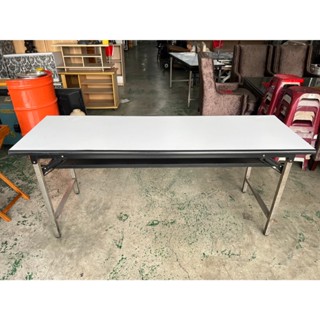 【全國二手傢具】經典白麵鐵腳摺疊會議桌/工作桌/員工餐桌/洽談桌/辦公傢俱/二手傢俱/辦公設備/折疊桌/營業裝置