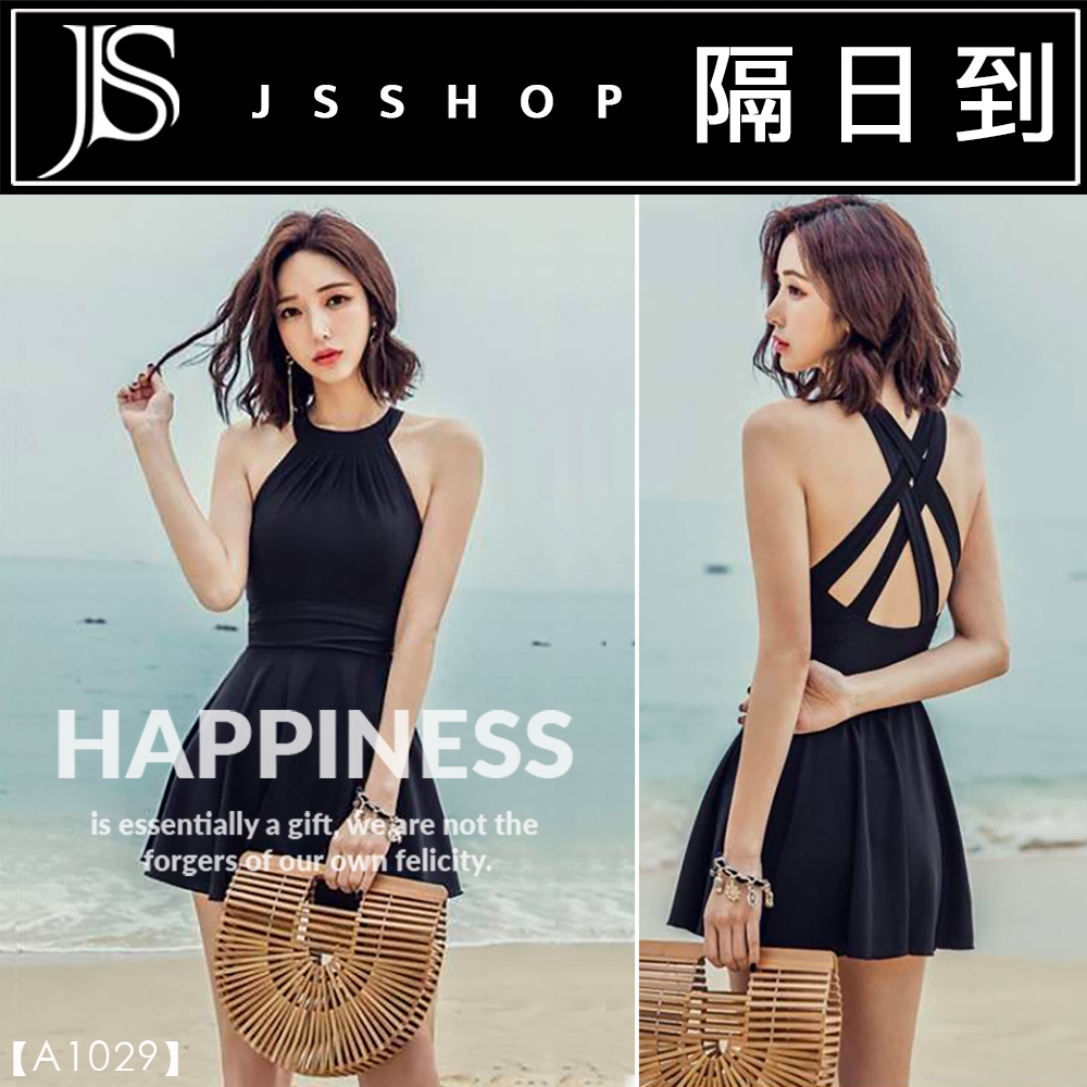 JS SHOP 隔日到貨🔥現貨【韓國美背連身泳裝+平口褲】A1029 大尺碼 游泳衣 連身裙 平角褲 遮肚泳衣 削尖顯瘦