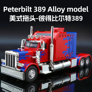 「1 : 24」擎天柱 - 美式重卡 模擬合金工程車模型
