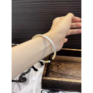純銀9999足銀足銀金箍棒鐲子銀鐲男士輕奢銀飾手環
